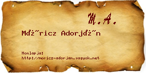 Móricz Adorján névjegykártya